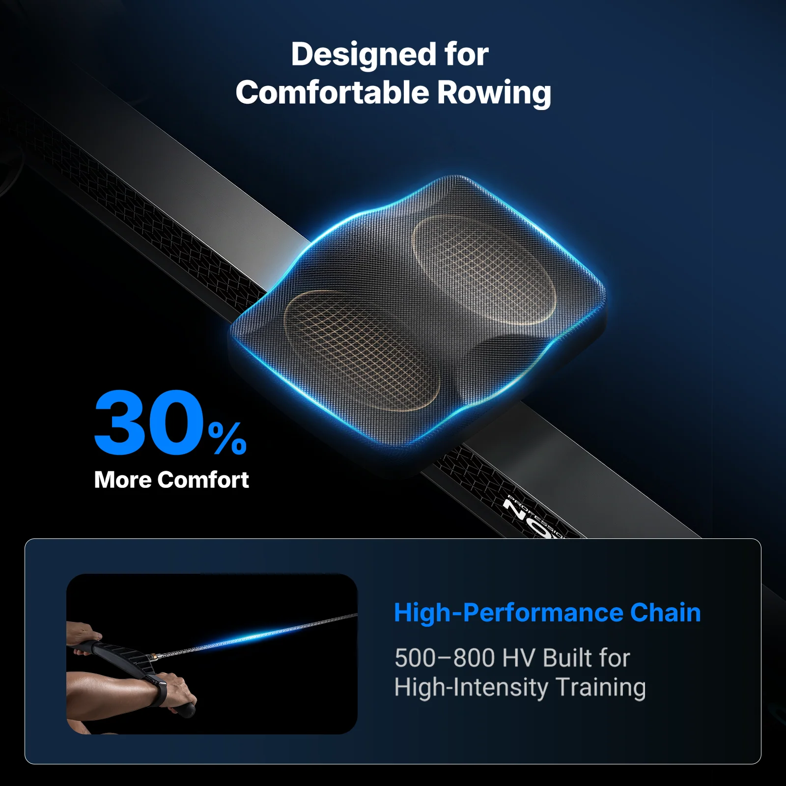 NovaRow R50 Pro Air Rower with Upgraded Backlit Monitor - Image 4