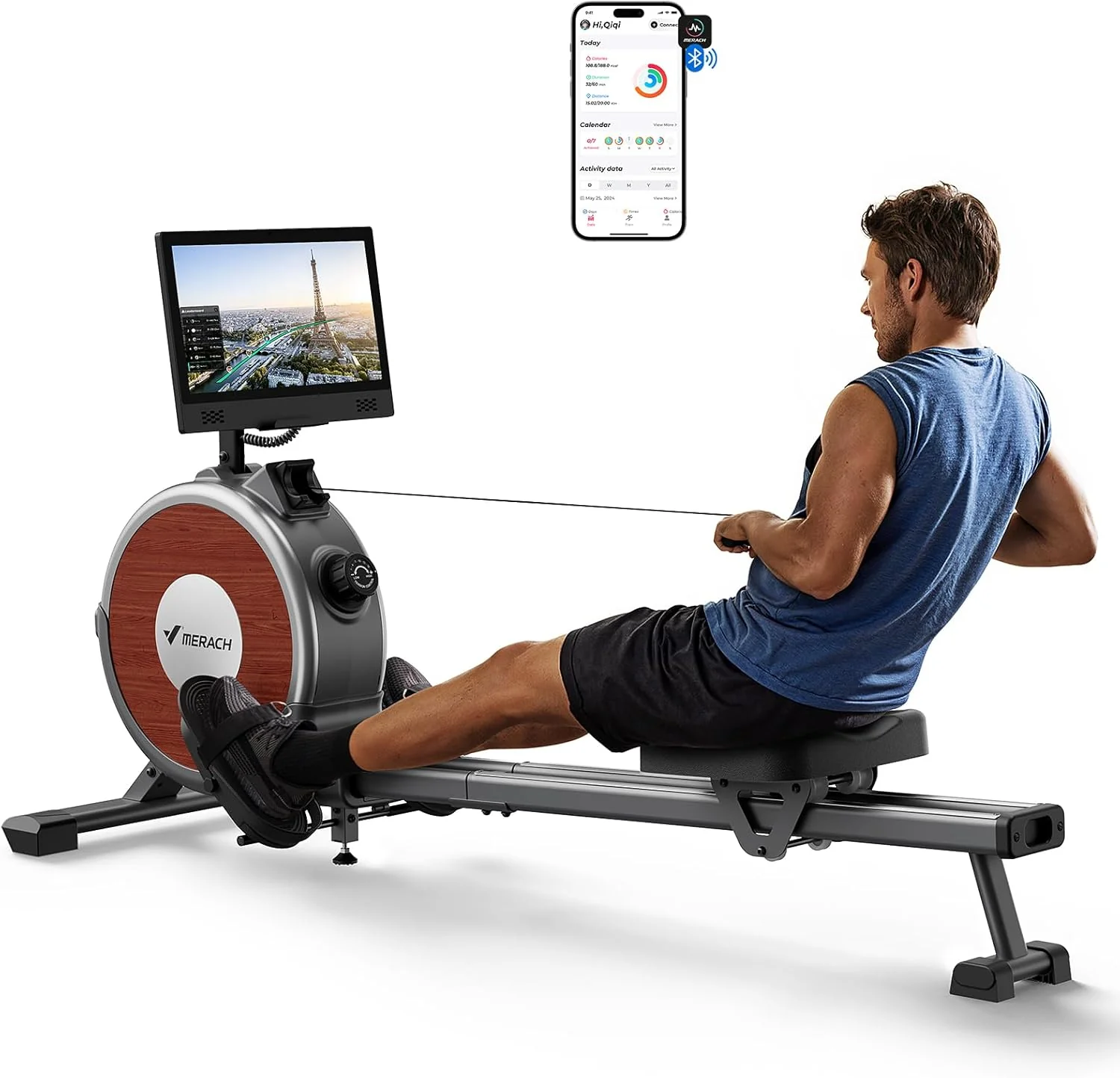 Q1S Interactive Rowing Machine with 15.6" HD Display - Image 2