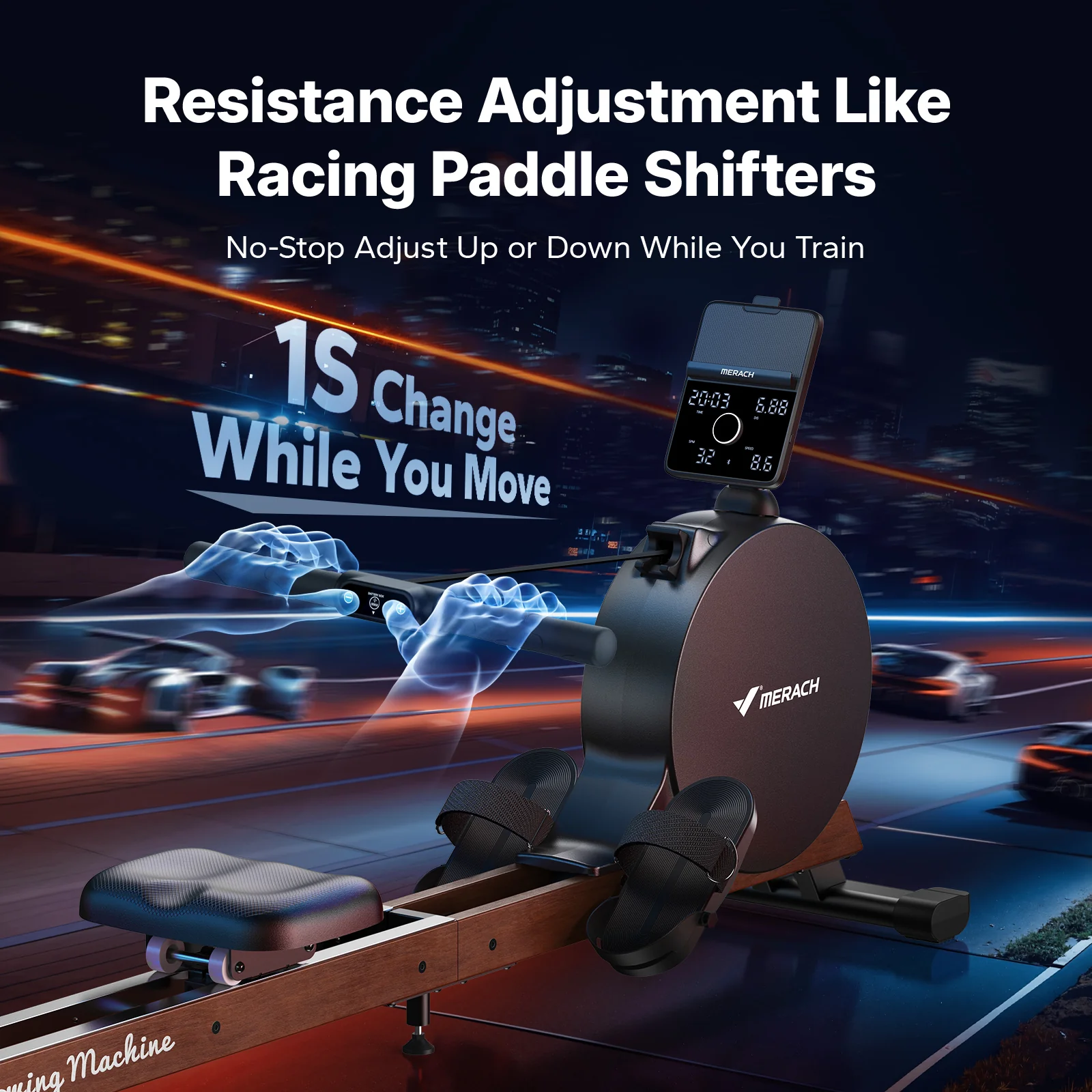 NovaRow R7 Self-powered Magnetic Rowing Machine for Beginners with LED Display - Image 6