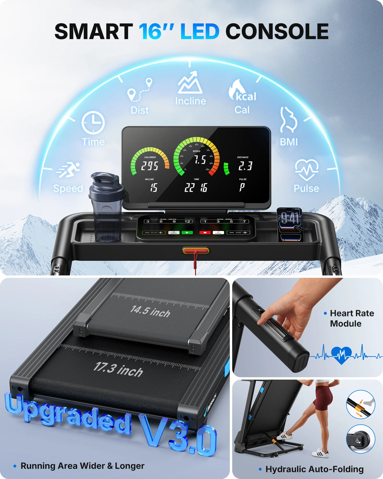 T12 Foldable Treadmill Pro with 15% Auto Incline - Image 4